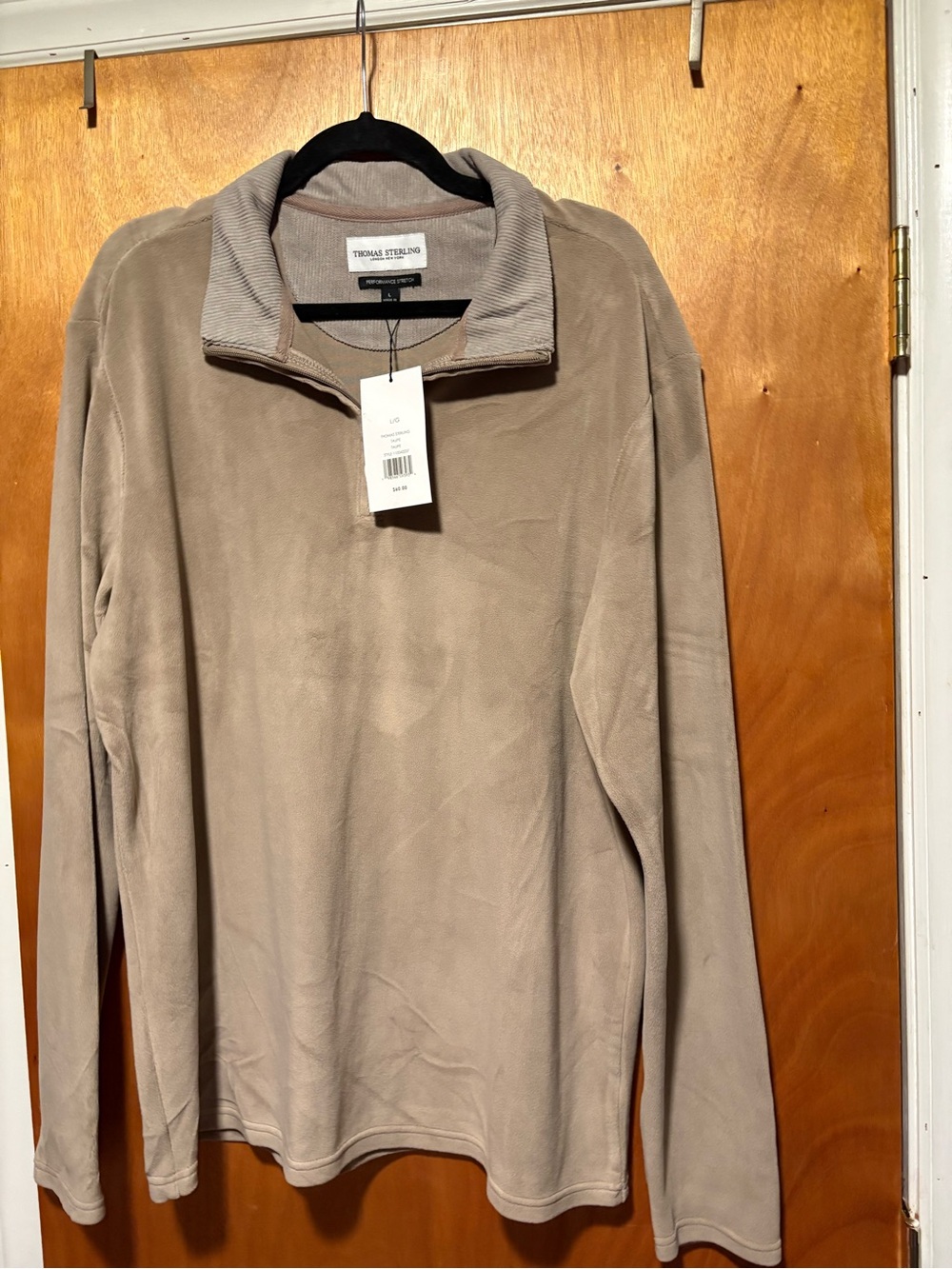 Men's Taupe Half-Zip Pullover by